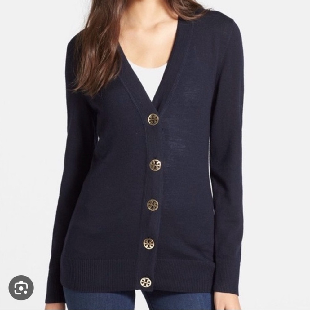 Tory Burch Logo Button Cardigan Sweater XS